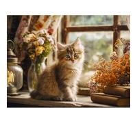 Puzzle de 100 pièces pour Adultes avec pièces Extra Larges - Puzzle Chat de 100 pièces pour Enfants à partir de 8 Ans