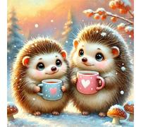 Puzzle de 100 pièces pour Adultes,Couple de hérissons Mignons DIY Puzzles Divertissement Créatif,Puzzle Classiques,Cadeaux pour Art Mural(35 x 35 cm)