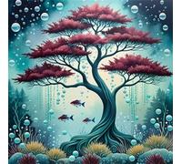 Puzzle de 100 pièces pour Adultes,Paysage d'Ocean Tree DIY Puzzles Divertissement Créatif,Puzzle Classiques,Cadeaux pour Art Mural(35 x 35 cm)