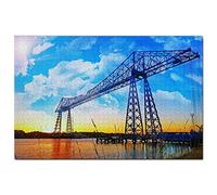 Puzzle de 100 pièces pour Adultes, Pont transbordeur de Middlesbrough, Grande-Bretagne, Angleterre, Souvenir de Voyage, 45,5 x 35,5 cm