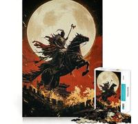 Puzzle de 1000 pièces à Cheval samouraï pour Adolescents, Jeu de logique Solide, Moment Serein, Bords Nets, Cadeau créatif (38x26cm)