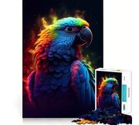 Puzzle de 1000 pièces à colorier avec Perroquet néon pour Adultes Développe la mémoire Moments de détente Design apaisant Cadeau de qualité supérieure (50x75cm)