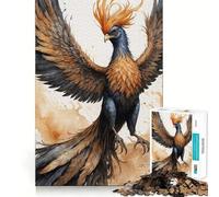 Puzzle de 1000 pièces à l'aquarelle Oiseau Mythique pour Adultes Développe la mémoire et Passe Un Moment paisible Cadeau de qualité supérieure (38x52cm)