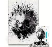 Puzzle de 1000 pièces à l'aquarelle représentant Un Porc-épic, idéal pour Les Adolescents Développe la mémoire, se détend Facilement et Offre Une décoration Murale soignée (38x52cm)