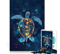 Puzzle de 1000 pièces à l'aquarelle représentant Une Tortue Marine, idéal pour Les Adultes, pour stimuler la mémoire, se divertir à la Maison et décorer Un Mur (38x52cm)
