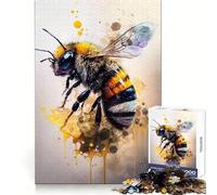 Puzzle de 1000 pièces à Motif d'abeilles à l'aquarelle, idéal pour Les Adolescents, pour se concentrer et s'occuper Pendant Les Moments de détente Un Cadeau Charmant et Facile à Assembler (50x75cm)
