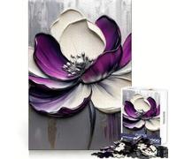 Puzzle de 1000 pièces à Motif Floral Abstrait Violet et Blanc pour Adultes, Jouet cognitif pour Partager Un Moment de complicité, pour Les vœux du Père Noël (50x75cm)