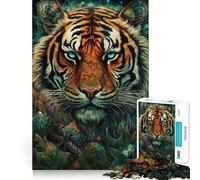 Puzzle de 1000 pièces à Motif Floral Tigre pour Adolescents, Jouet cognitif et de Loisirs Doux, pièce d'art à Assembler 38x52cm