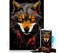 Puzzle de 1000 pièces à Peindre avec Une tête de Loup Sauvage pour Adultes Jeu de mémoire Stimulant Qualité Professionnelle Activité de découpage chaleureuse et conviviale (38x52cm)