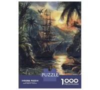 Puzzle De 1000 Pièces A Pirate Ship Sails pour Adultes, Jouet, Décoration Murale, Défi Difficile, Idéal comme Cadeau pour Toute La Famille 52x38cm/1000pcs
