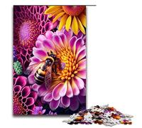 Puzzle de 1000 pièces Abeille sur Une Fleur pour Adultes et Adolescents à partir de 14 Ans 75x50cm Idéal pour Lutter Contre Le Stress