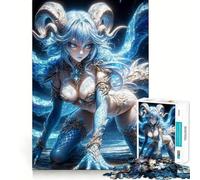 Puzzle de 1000 pièces Adolescentes Dragonnes d'eau Jeu de mémoire,Verrouillage sûr,Aucune pièce ne se détache,idéal pour Les Voyages (38x26cm)