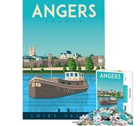 Puzzle de 1000 pièces Affiche de Voyage Angers Jouet addictif pour cultiver la Patience Jeu Manuel pour Toute la Famille Cadeau Amusant (Dimensions 38x52cm)