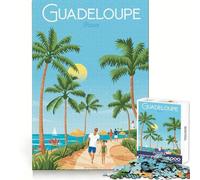 Puzzle de 1000 pièces Affiche de Voyage Guadeloupe Assemblage précis Jeu de réflexion Amusant et Relaxant Cadeau de Noël idéal (50x75cm)