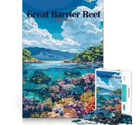 Puzzle de 1000 pièces Affiche de Voyage sur la Grande Barrière de Corail australienne Décoration idéale Jeu cognitif Cadeau Facile à Jouer Cadeau d'anniversaire (50x75cm)