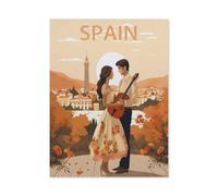Puzzle De 1000 Pièces，Affiche de Voyage Vintage de Danse espagnole，Jeu De Puzzle pour Adultes Et Adolescents（38x26cm）-BB76