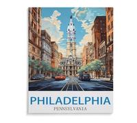 Puzzle De 1000 Pièces,Affiche de Voyage Vintage de Philadelphie, Pennsylvanie,Jeu De Puzzle pour Adultes Et Adolescents(75x50cm)-D61