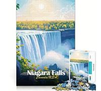 Puzzle de 1000 pièces Affiche des Chutes du Niagara Découpe sans Couture Jeu Intelligent,activité relaxante,Cadeau d'anniversaire Amusant (50x75cm)