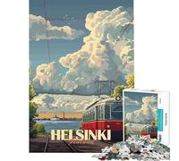 Puzzle de 1000 pièces Affiche du Tramway d'Helsinki Un défi à relever pour Une décoration Parfaite Jeu de réflexion pour Les 14 Ans et Plus (50x75cm)