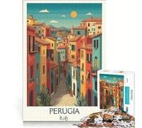 Puzzle de 1000 pièces Affiche Pérouse-Ombrie, Jouet à Monter soi-même, activité intellectuelle relaxante, Cadeau Original pour Un Anniversaire ou Noël 50x75cm