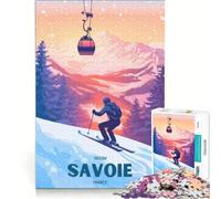 Puzzle de 1000 pièces Affiche Savoie, Jeu Impossible, Découpe de précision, avec des pièces de Formes aléatoires Parfaitement emboîtables 38x52cm