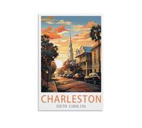 Puzzle de 1000 pièces, Affiches de Charleston, Caroline du Sud, 26 x 38 cm. Un Cadeau Relaxant et Stimulant pour Adultes, Adolescents et Seniors.