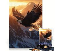 Puzzle de 1000 pièces Aigle à tête Blanche au Coucher du Soleil pour Adolescents stimule la réflexion, apaise et distrait, découpe Nette, (38x26cm)