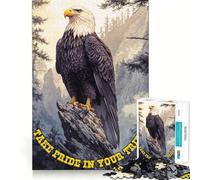 Puzzle de 1000 pièces Aigle à tête Blanche Fierté des Montagnes Découpe précise Art Stimulant Le Cerveau Jeu de Loisirs Amusant Décoration de Noël (38x26cm)