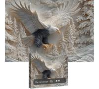 Puzzle de 1000 pièces - Aigle à tête blanche majestueux - Jeu de puzzle de conception artistique de la faune - Jeu d'aigles à tête blanche en vol - Pour activités familiales - Décoration d'intérieur