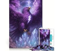Puzzle de 1000 pièces Aigle Violet avec Symbole d'éclair pour Adolescents Jeu Stimulant et apaisant Bords tendus Cadeau de qualité supérieure (38x26cm)