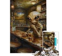 Puzzle de 1000 pièces Alien Irish Pub Puzzle pour Adultes Jouet Anti-Stress activité ludique d'analyse et de logique à Faire à la Maison (Taille 50x75cm)