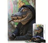 Puzzle de 1000 pièces Alligator à Capuche pour Adolescents Un pour se ressourcer, se détendre et Profiter de Moments de Plaisir Bords précis Surprise d'anniversaire (50x75cm)