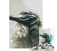 Puzzle de 1000 pièces Alligator des Marais Défi intellectuel Jouet addictif Jeu Manuel Cadeau d'anniversaire Cadeau de Père Noël Secret (Dimensions 38x52m)