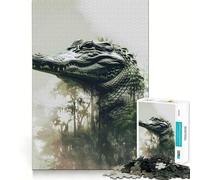 Puzzle de 1000 pièces Alligator des Marais pour Adolescents Un Jeu d'éveil cérébral apaisant et créatif, Un 38x26cm