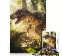 Puzzle de 1000 pièces Allosaurus Dinosaur in The Jungle pour Adolescents entraînement de la réflexion, Divertissement Facile, découpe Uniforme, Cadeau de Noël Chic (38x26cm)