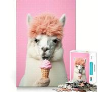Puzzle de 1000 pièces Alpaga Animal Rigolo pour Adolescents Jeu de Croissance et d'Entraînement Aucun Espace Ajustement Parfait Format Compact Amusant pour des Jeux en Famille (50x75cm)