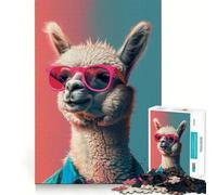 Puzzle de 1000 pièces Alpaga Lama Art pour Adultes Exercice cérébral Amusant Pièces Robustes et nettes Activité apaisante pour Une Pause mentale (50x75cm)