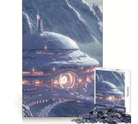 Puzzle de 1000 pièces Alpine Galactic Outpost pour Adultes et Adolescents Entraînement à la Concentration, Loisirs calmes, Bords Fins, Joyeux Noël (38x52cm)