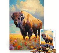 Puzzle de 1000 pièces American Bison pour Adultes Stimulation stratégique Détente agréable Cadeau d'hiver soigné (50x75cm)