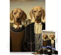 Puzzle de 1000 pièces American Gothic Dog Parody pour Adolescents, idéal pour développer la logique, l'esprit d'analyse et Le Plaisir d'apprendre (50x75cm)