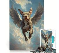 Puzzle de 1000 pièces American Staffordshire Terrier Angel,Jeu de mémoire Amusant,Surface Lisse sans bavures,défi divertissant pour Les Loisirs (38x26cm)