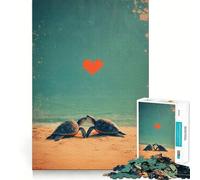 Puzzle de 1000 pièces Amour des Tortues Marines pour Adolescents, Jeu de logique, Jeu de Groupe, découpe de précision, Cadeau attentionné (50x75cm)
