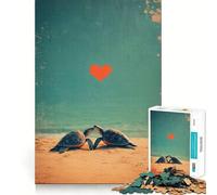 Puzzle de 1000 pièces Amour des Tortues Marines pour Adolescents Un Jeu de logique Solide, Amusant et paisible, avec Une découpe de précision, Un Cadeau Exceptionnel (38x52cm)