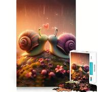 Puzzle de 1000 pièces Amour d'escargots pour Adultes, Jeu de réflexion, Passe-Temps la Maison, Bords Nets, Joli Cadeau (38x52cm)