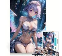 Puzzle de 1000 pièces Ange anime avec ailes pour adolescents un jeu amusant et ressourçant,des pièces parfaitement emboîtables sans espaces,une activité idéale pour s’amuser en famille le soir 38x52cm