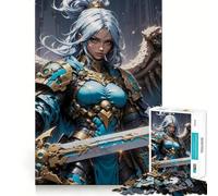 Puzzle de 1000 pièces Ange Bleu Guerrier,articulations Pointues,Jeu de Construction,Jeu Silencieux,Jeu Amusant pour Un Anniversaire (38x26cm)