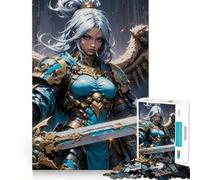 Puzzle de 1000 pièces Ange Bleu Guerrier,découpe précise,Jeu de réflexion,Cadeau Facile,Cadeau d'anniversaire Amusant (38x52cm)