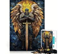 Puzzle de 1000 pièces Ange Chevalier en vitrail pour Adolescents, Jouet Intelligent pour Partager des Moments de complicité, découpe précise, pièce de Collection Artistique 38x52cm