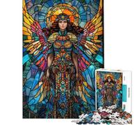 Puzzle de 1000 pièces Ange en vitrail » pour Adolescents Un Puzzle à Assembler pour développer la motricité Fine et Le Cerveau idéal comme Cadeau pour Les Amis et la Famille (50x75cm)