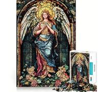 Puzzle de 1000 pièces Ange en vitrail pour Adultes et Adolescents, Jeu de réflexion, Loisirs, Bords précis, décoration Murale 38x26cm